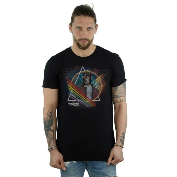 Marvel Mens Guardians Of The Galaxy Neon Star Lord Masked T-Shirt - Black