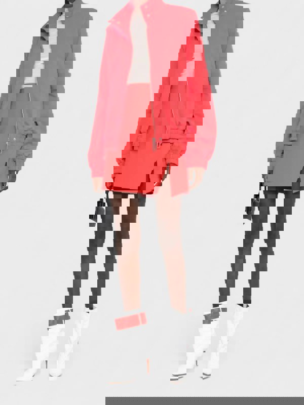 Off-White Logo Print High Waisted Skirt Red White