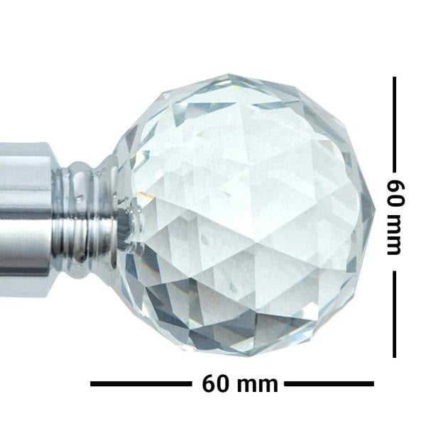 A.Unique Home Gem Crystal Extendable Curtain Pole (25/28mm) (Nickel,70cm - 120cm)