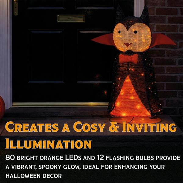 Fxlab Pop-Up 80L Orange LED Foldable Vampire Outdoor Halloween