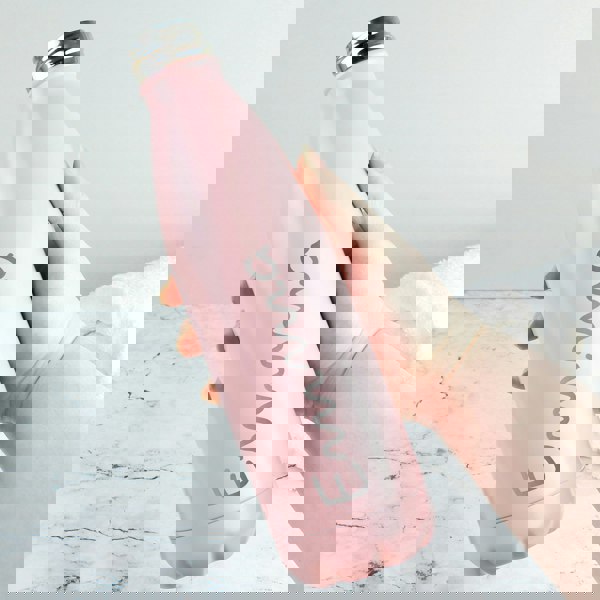 Personalised Memento Company Personalised Name Only Pink Metal Insulated Drinks Bottle