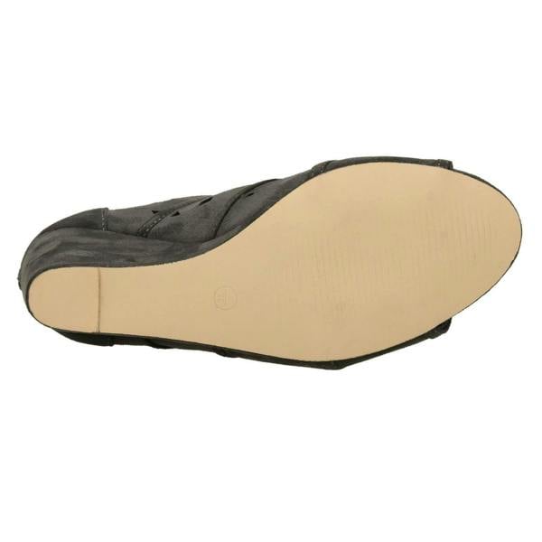 Spot On Ladies Spot On High Wedge Peeptoe Ankle Boots