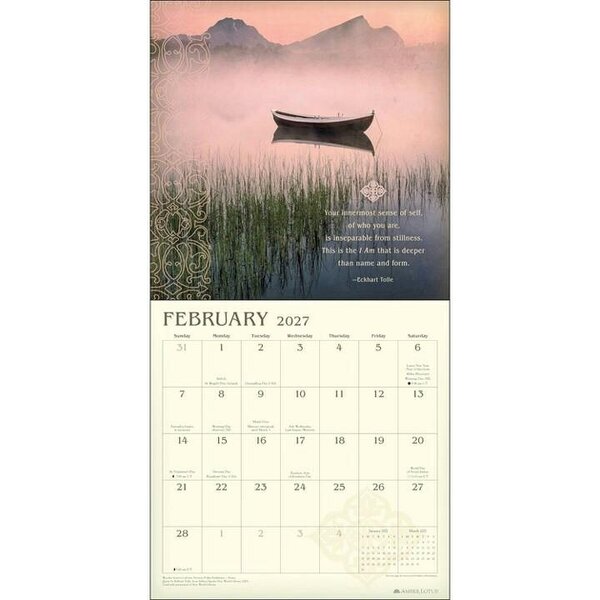 Meditation Calendar 2027, Wall Calendars, Month To View, Lifestyle, Gift