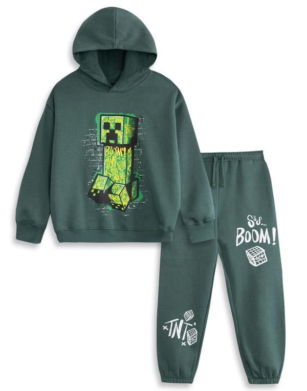 Vanilla Underground Minecraft Boys Green Creeper Sweatshirt and Joggers Set