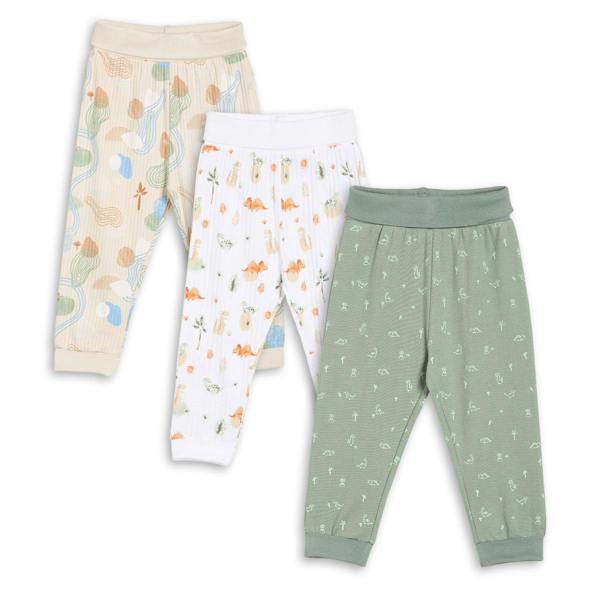 Mini Cuddles Baby Boys 3pk Printed Joggers, Multicolour