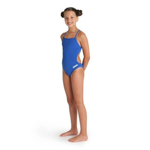 Arena Girls Team Challenge Solid Swimsuit in royal blue with logo
