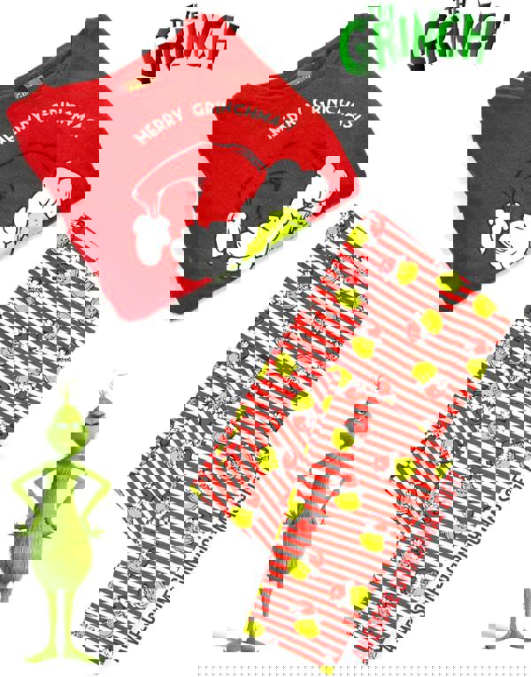 The Grinch Unisex Kids Red Character Long Sleeve Long Leg Pyjama Set