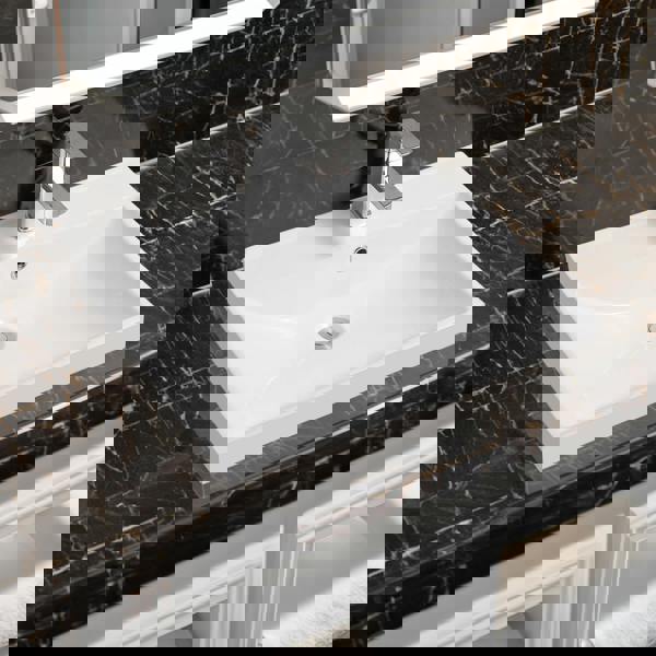 4012 ceramic 101cm thin edge inset basin with rectangular bowl