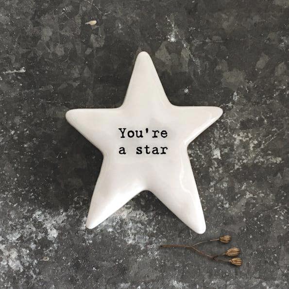 Porcelain Star Token “You’re a Star” – Small Thank You Keepsake