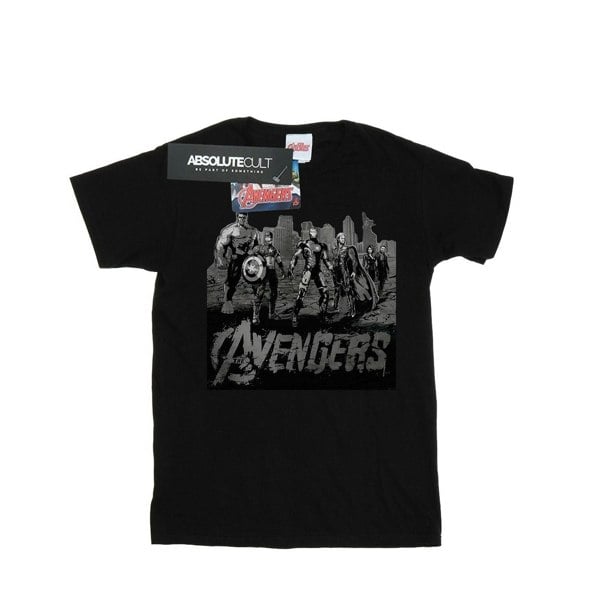 Marvel Mens Avengers Mono Team Art T-Shirt - Black