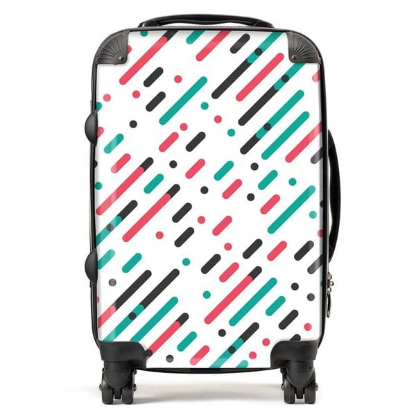 Warren Reed Overlapping Coloured Diagonal Lines Suitcase