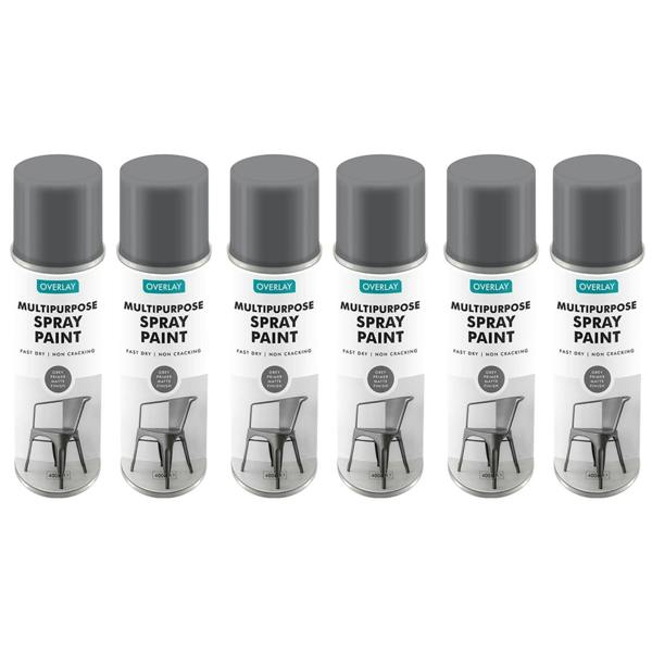 Overlay 6X Overlay Grey Primer Matt Auto Professional Spray Paint 400ml