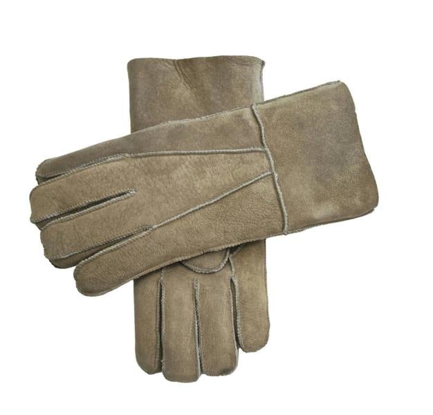 Infinity Leather Unisex Sheepskin Suede Gloves with Roll Up/Down Cuff