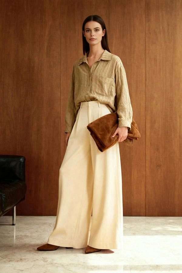 WOVCOR Striped Oversize Textured Shirt