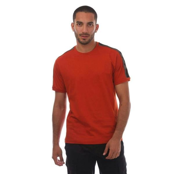 Emporio Armani EA7 Mens Series Logo Cotton T-Shirt - Orange - 