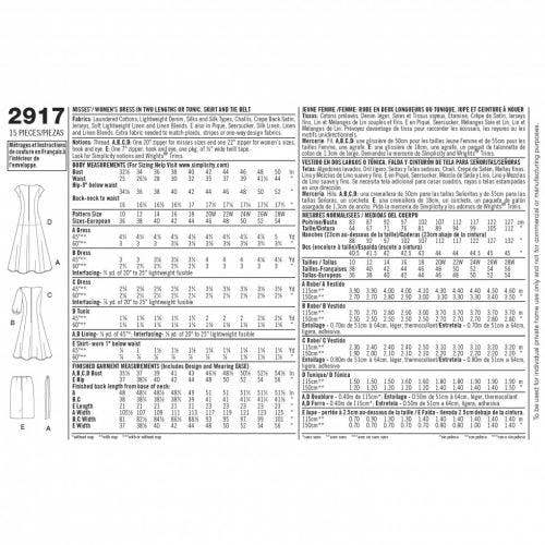 Simplicity Sewing Pattern 2917, Dresses, Skirts, Tops for Women, 20W-22W-24W-26W-28W - Intermediate