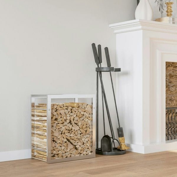 Berkfield Firewood Rack 50x28x56 cm Stainless Steel