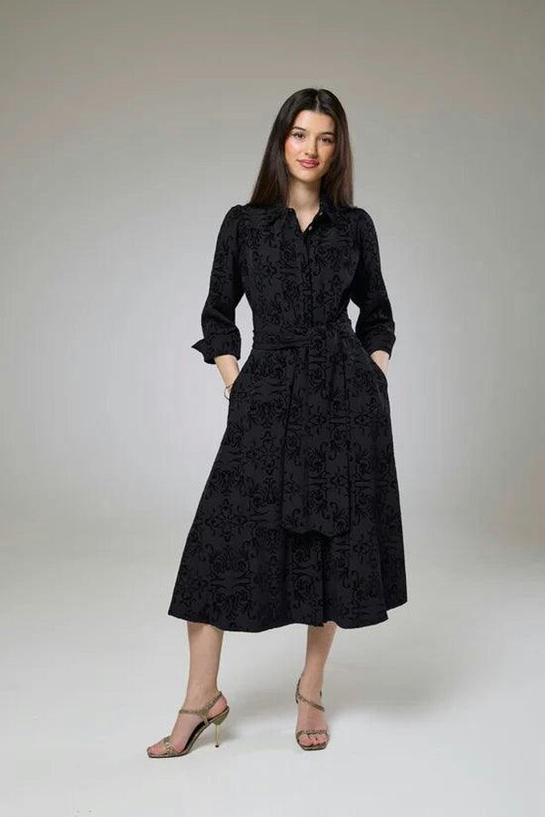 Lioness by TF Vintage Black Velvet Sleeved Dress