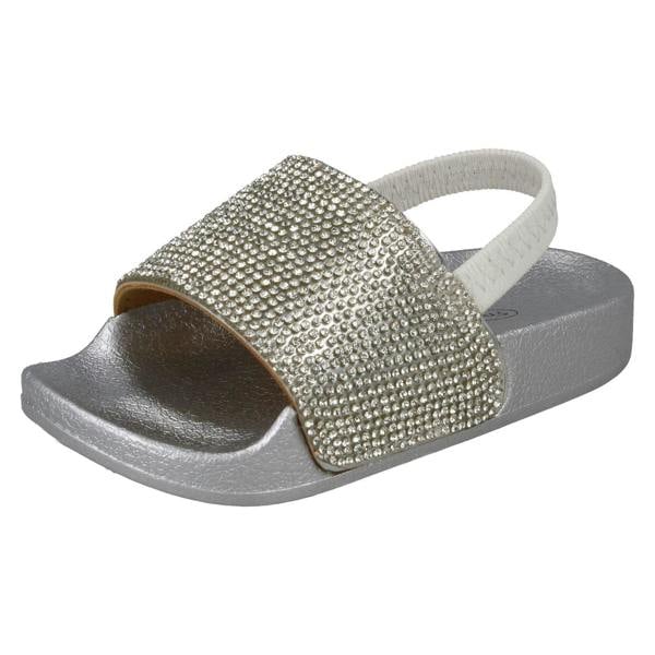 Spot On Girls Spot On Elasticated Diamante Sliders H0312