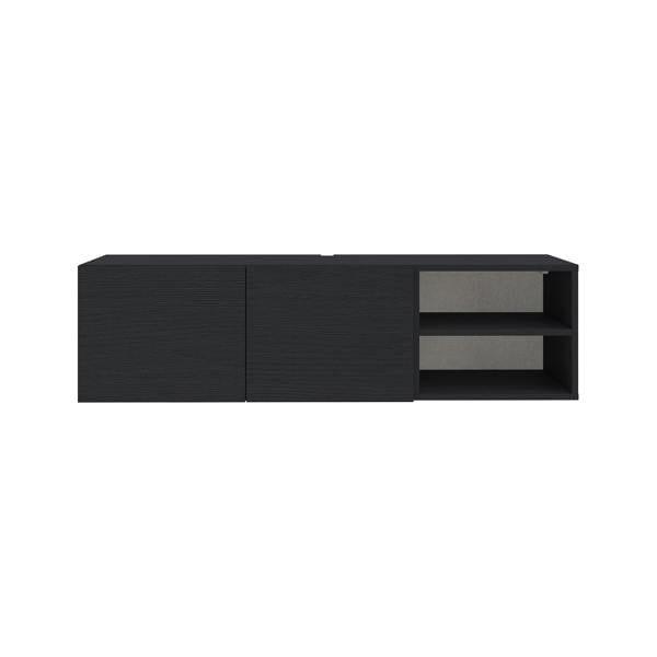 Decortie Modern Conrad TV Unit up to 50 Inch TVs 2 Soft Close Door Entertainment Centre 140cm Living Room Easy Assembly