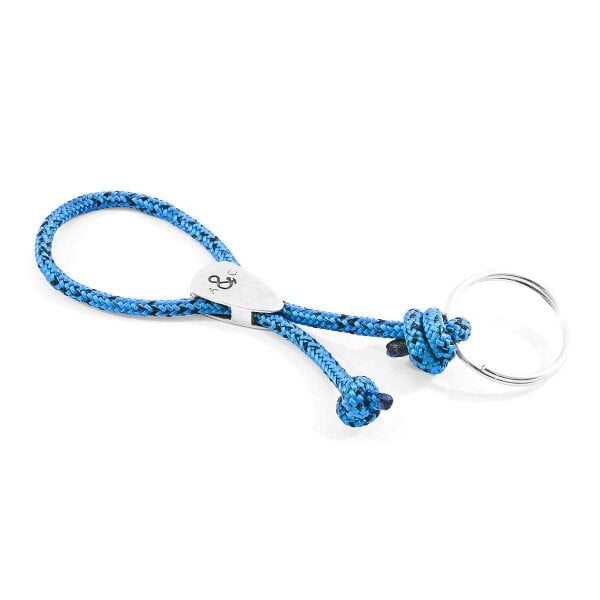 Anchor & Crew Blue Noir Pembroke Everyday Carry Silver and Rope Keyring