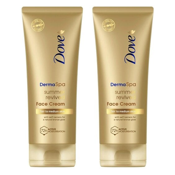 Dove Summer Revived Tanning Lotion 75ml 2 Pack, Light to Medium Sunkissed Glow