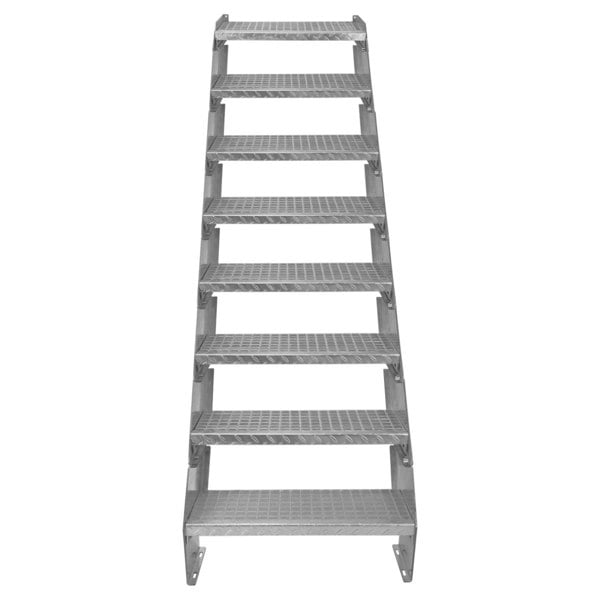 Monstershop Adjustable 8 Section Galvanised Staircase - 600mm Wide