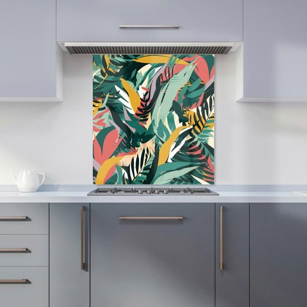 Warren Reed - Designer Coloured Tropical Leaves Kitchen Splashback