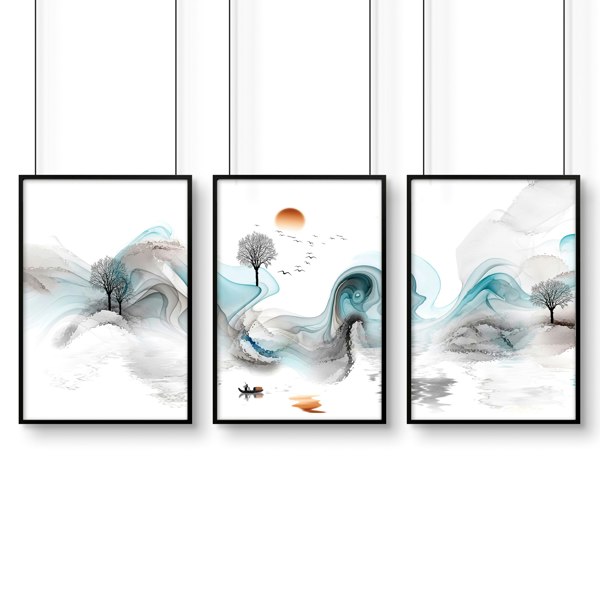 Zen wall art | set of 3 Japanese wall art