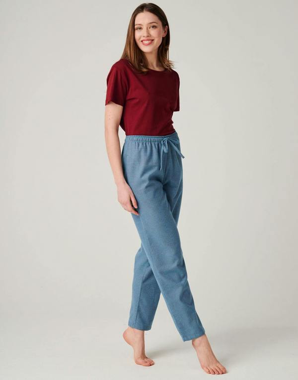 British Boxers Women's Brushed Cotton Pyjama Trousers - Stornoway Herringbone