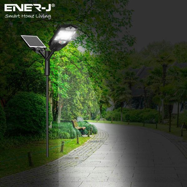 ENER-J 70W Solar Streetlights 6500K with 6V 8W Solar Panel & 6000 mAh Battery & Remote