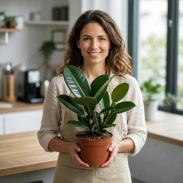Ficus Robusta Rubber Plant – Elegant Glossy Green Foliage Indoor Houseplant