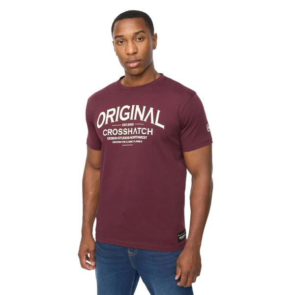 Crosshatch Mens Vintarge T-Shirt - Raisin Purple