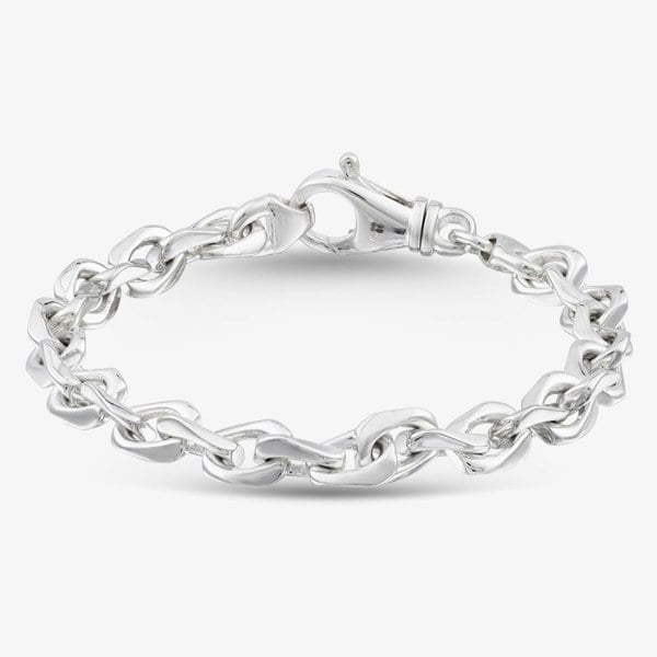 T. H. Baker Argentium Silver Flat Curb Chain Bracelet ARG-94301-7.5
