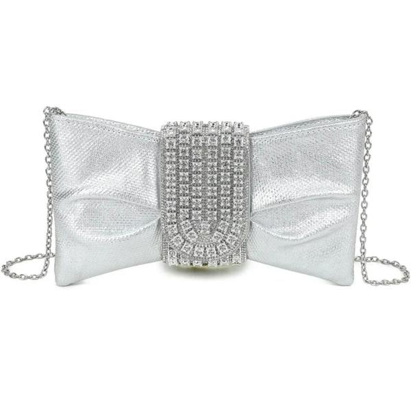Love EMVY Elegant Bow Crystal Buckle Clutch Bag – Evening, Prom & Wedding Handbag