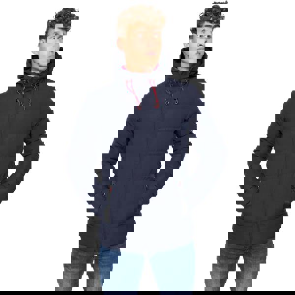 Crosshatch Mens Kampleys Embossed Padded Jacket - Navy - 