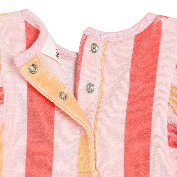 Mini Cuddles Baby Girls Strawberry Embroidered Striped Bodysuit, Multicolour