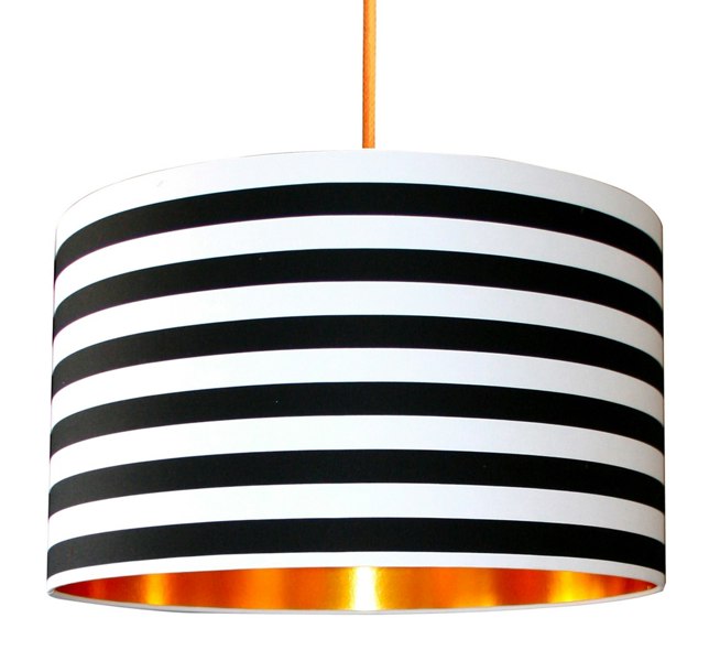 Black & White circus striped lampshade