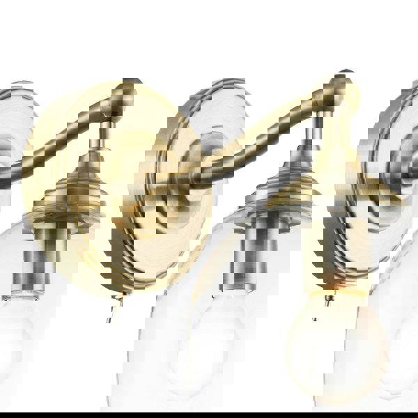 Traditional Wall Light Fitting in Antique Brass with Clear Glass Shade Image 3