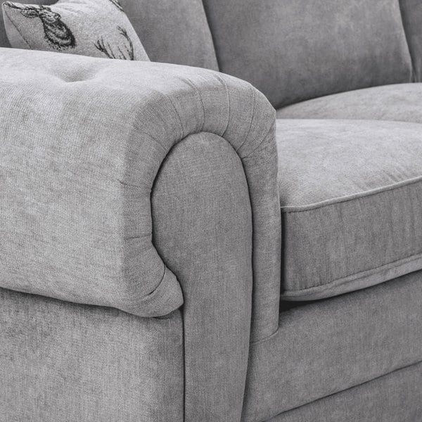 Milan Chesterfield Fabric 4 Seater Corner Sofa - Full Back - 3