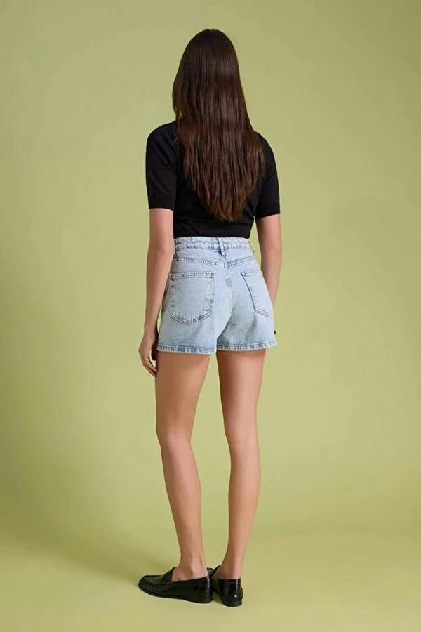 WOVCOR High-Waisted Denim Shorts