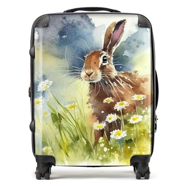 Warren Reed Hare And Daisies Watercolour Suitcase