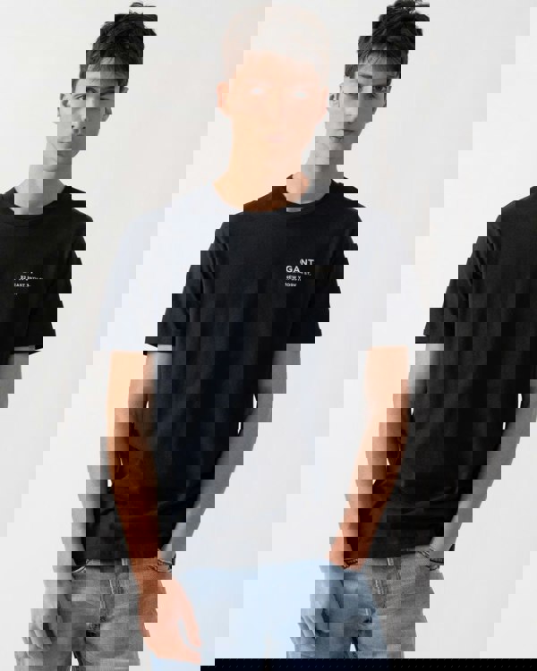 GANT Mens Small Graphic Short Sleeve T-Shirt - 5 Black