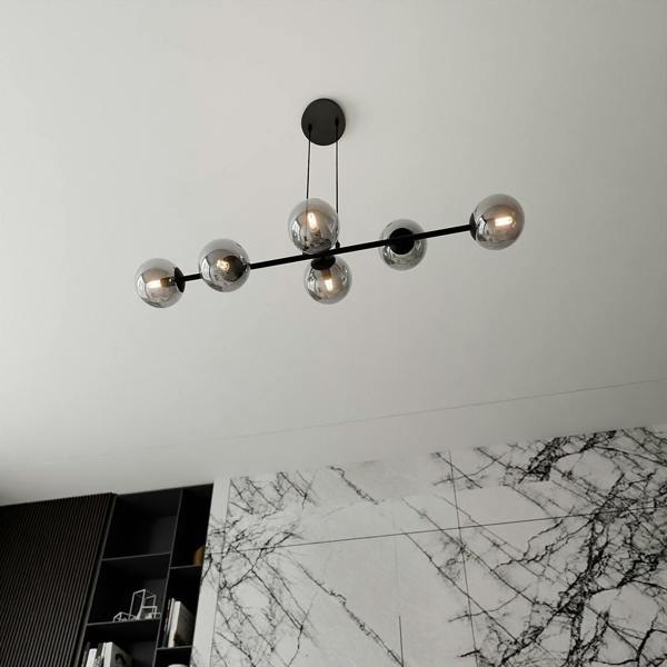 Emibig ROSSI Pendant lamp  6 x E14 Black with Graphite Shade