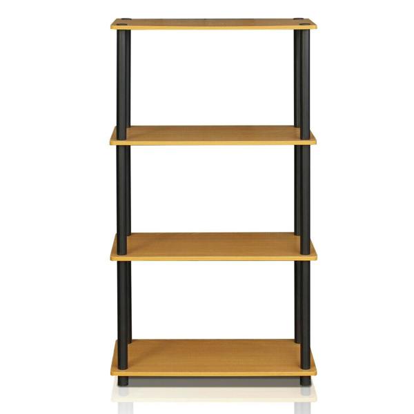 WALPLUS BK Turn-N-Tube 4-Tier Multipurpose Shelf Display Rack, Light Cherry/Black perfect for organized storage and display - 99557LC