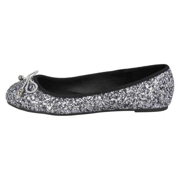 Spot On Ladies Spot On Glitter Ballerinas