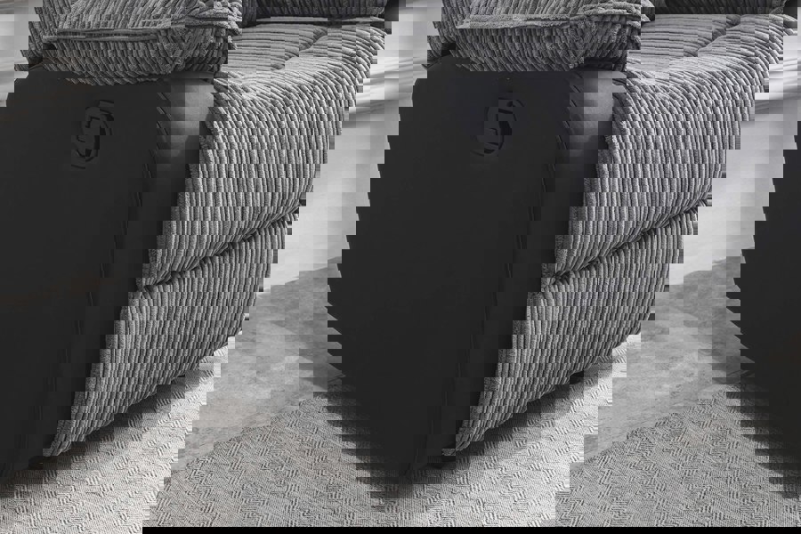 SQUAREBOXX Preston Jumbo Cord Manual Recliner Armchair in Grey