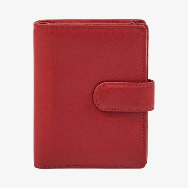 Miami medium zipped trifold ladies leather purse in red made from real 
leather 
