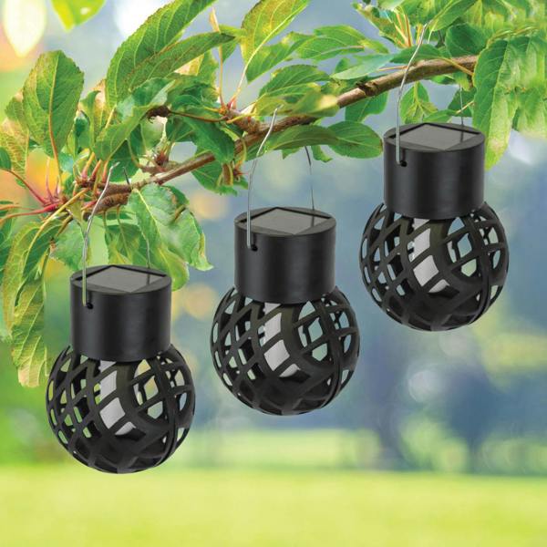 Gardenwize Pack of 6 Solar Hanging Lanterns – Dancing Flame LED Lights