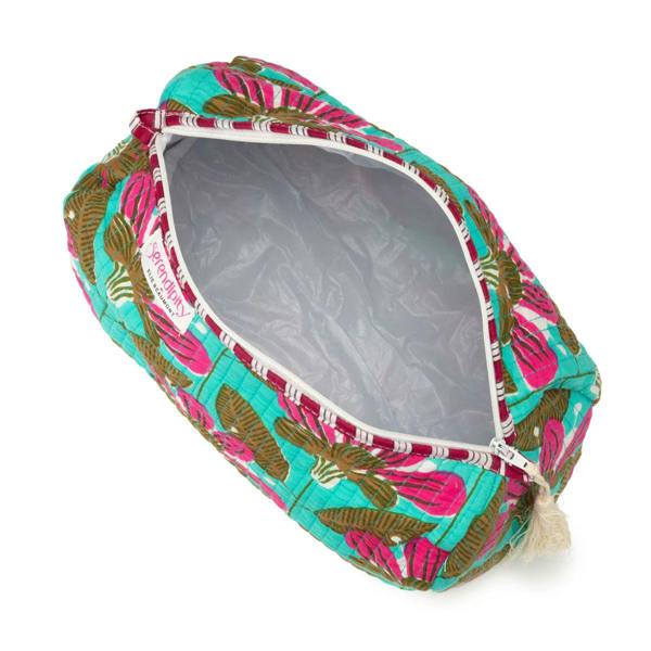 Elie Beaumont Serendipity Cotton Cosmetic Bag Set - Turquoise Blossom